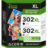 Glliter 302 XL Cartouche d'encre Remplacement pour HP 302 XL Noir et Couleur Cartouche HP 302 Encre pour DeskJet 3639 3630 3632 