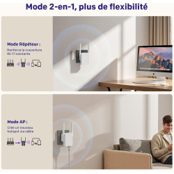 Strong Répéteur WiFi 300 Mbps pour Prise Murale – Amplificateur WiFi Puissant, WiFi Repeater avec WPS, Port LAN, Mode Point d’ac