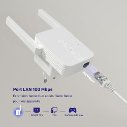 Strong Répéteur WiFi 300 Mbps pour Prise Murale – Amplificateur WiFi Puissant, WiFi Repeater avec WPS, Port LAN, Mode Point d’ac