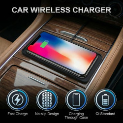15W Chargeur Voiture Induction Rapide USB-C Chargeur sans Fil Voiture avec Design à Double Encoche Tapis de Charge Rapide Antidé