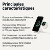 Amazon Basics Station de Recharge sans Fil 3 en 1 25 W certifiée Qi2.2, Support Pliable Compatible MagSafe pour iPhone 17/16/15/