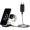 Amazon Basics Station de recharge sans fil 3 en 1 25 W certifiée Qi2.2, support pliable compatible MagSafe pour iPhone 17/16/15/