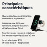 Amazon Basics Station de recharge sans fil 3 en 1 25 W certifiée Qi2.2, support pliable compatible MagSafe pour iPhone 17/16/15/