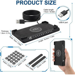 Chargeur Induction Voiture 15W, Chargeur sans Fil Rapide pour Voiture, Antidérapant avec Plaque d'Immatriculation et Câble USB 1