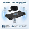 Chargeur Induction Voiture 15W, Chargeur sans Fil Rapide pour Voiture, Antidérapant avec Plaque d'Immatriculation et Câble USB 1