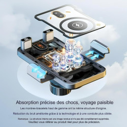 Support De Téléphone Rotatif Intelligent Et Chargeur Sans Fil 2-En-1 Pour Voiture, Support Telephone Voiture Induction, Fonction