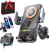 Support De Téléphone Rotatif Intelligent Et Chargeur sans Fil 2-en-1 pour Voiture, Support Telephone Voiture Induction, Fonction
