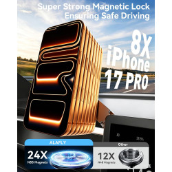 Support Téléphone Compatible MagSafe pour Tesla avec Recharge sans Fil 15W, Support Pliable et Extensible en Métal, Aimant N55 P