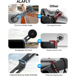 Support Téléphone Compatible MagSafe pour Tesla avec Recharge sans Fil 15W, Support Pliable et Extensible en Métal, Aimant N55 P