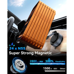 Chargeur sans fil magnétique pour voiture 15 W en fibre de carbone, support réglable à 360 ° pour tableau de bord/pare-brise