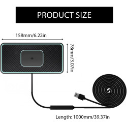 15W Chargeur Induction Voiture, Qi Pad de Chargeur sans Fil Voiture Rapide, Tapis de Chargement de Ultra Fin Compatible avec Sam