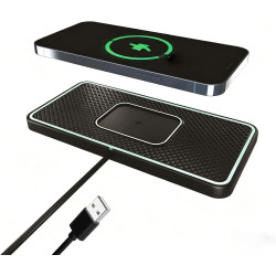 15W Chargeur Induction Voiture, Qi Pad de Chargeur sans Fil Voiture Rapide, Tapis de Chargement de Ultra Fin Compatible avec Sam