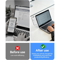 Support Magnétique pour Téléphone et Ordinateur Portable avec Charge sans Fil 15W, Compatible MagSafe iPhone 17/16/15/14/13/12, 