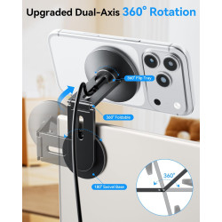 Support Magnétique pour Téléphone et Ordinateur Portable avec Charge sans Fil 15W, Compatible MagSafe iPhone 17/16/15/14/13/12, 