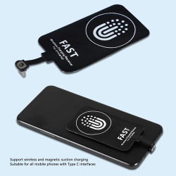 lyrlody Récepteur de Charge sans Fil, Récepteur de Charge sans Fil de Type C, Chargeur Magnétique, Patch de à Double Fonction av