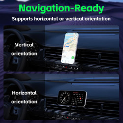 Support Telephone Voiture Induction-【15W Pro & Super Aimants】 Chargeur Mogsafe Voiture sans Fil, Chargeur Induction Voiture Magn