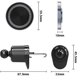 Support Telephone Voiture Induction-【15W Pro & Super Aimants】 Chargeur Mogsafe Voiture sans Fil, Chargeur Induction Voiture Magn