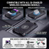 15 W Chargeur de Voiture sans Fil Surélevé Tapis de Charge Rapide Antidérapant avec Plaque d'immatriculation téléphon avec USB C