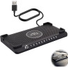 15 W Chargeur de Voiture sans Fil Surélevé Tapis de Charge Rapide Antidérapant avec Plaque d'immatriculation téléphon avec USB C