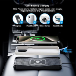 ZORQ Chargeur de Voiture sans Fil pour MG ZS Hybrid+ 2024-2026 Tapis de Charge sans Fil Rapide Antidérapant, Support Telephone V
