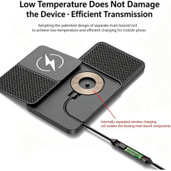ZORQ Chargeur de Voiture sans Fil pour MG ZS Hybrid+ 2024-2026 Tapis de Charge sans Fil Rapide Antidérapant, Support Telephone V
