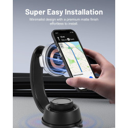 Support magnétique pour téléphone portable 15 W avec fonction de charge, chargeur de voiture inductif avec ventouse puissante et