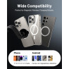 Support magnétique pour téléphone portable 15 W avec fonction de charge, chargeur de voiture inductif avec ventouse puissante et