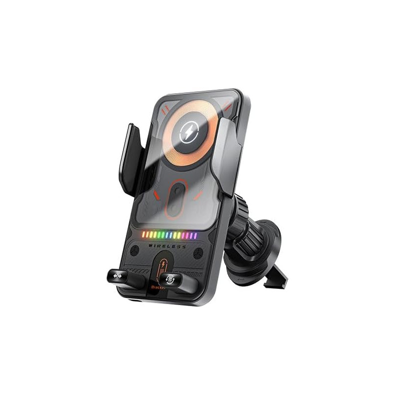 Wireless fast charging car mount (2026), 2-in-1 car phone holder & wireless charger 360° rotation, chargeur de voiture sans fil 