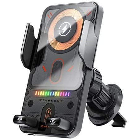 Wireless fast charging car mount (2026), 2-in-1 car phone holder & wireless charger 360° rotation, chargeur de voiture sans fil 