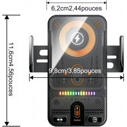Wireless fast charging car mount (2026), 2-in-1 car phone holder & wireless charger 360° rotation, chargeur de voiture sans fil 