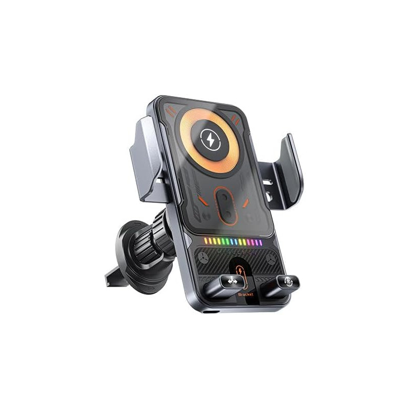Wireless fast charging car mount (2026), 2-in-1 car phone holder & wireless charger 360° rotation, chargeur de voiture sans fil 
