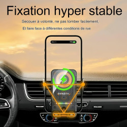 Wireless fast charging car mount (2026), 2-in-1 car phone holder & wireless charger 360° rotation, chargeur de voiture sans fil 