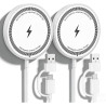 2PCS Chargeur sans Fil 15W, Blanc, Chargeur Rapide USB-C pour Téléphone et Écouteurs sans Fil, Design Élégant et Sécurisé, Compa