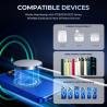 2PCS Chargeur sans Fil 15W, Blanc, Chargeur Rapide USB-C pour Téléphone et Écouteurs sans Fil, Design Élégant et Sécurisé, Compa