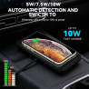 Chargeur Induction Voiture, 5/7.5/10W Tapis de Charge sans Fil Rapide Antidérapant pour Casques de Téléphone Portable, etc. (USB