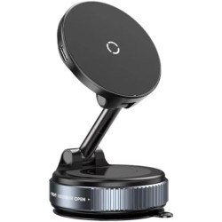 Support de charge magnétique sans fil réglable à 360° pour voiture MagSafe pour iPhone, Samsung, Xiaomi (Noir)