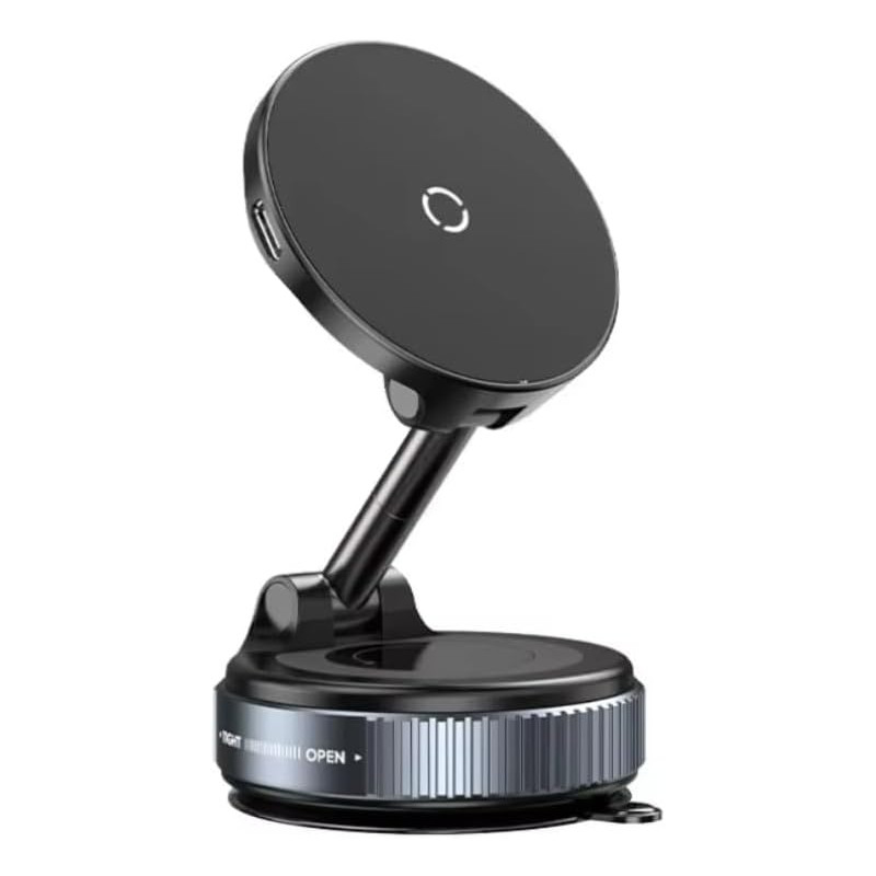 Support de charge magnétique sans fil réglable à 360° pour voiture MagSafe pour iPhone, Samsung, Xiaomi (Noir)