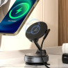 Support de charge magnétique sans fil réglable à 360° pour voiture MagSafe pour iPhone, Samsung, Xiaomi (Noir)