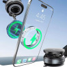 Support de charge magnétique sans fil réglable à 360° pour voiture MagSafe pour iPhone, Samsung, Xiaomi (Noir)