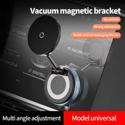 Support de charge magnétique sans fil réglable à 360° pour voiture MagSafe pour iPhone, Samsung, Xiaomi (Noir)