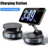 Support de charge magnétique sans fil réglable à 360° pour voiture MagSafe pour iPhone, Samsung, Xiaomi (Noir)