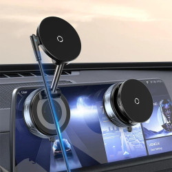 Support de charge magnétique sans fil réglable à 360° pour voiture MagSafe pour iPhone, Samsung, Xiaomi (Noir)