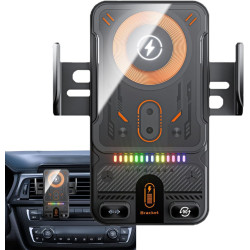 Support De Chargeur sans Fil pour Voiture, Support De Téléphone À Serrage Automatique, Supports De Navigation Électrique Rotatif