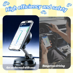 Juzely chargeur telephone voiture pour vw new beetle convertible 2002-2010, ventouse à vide rotatif à 360° et pliable support ch