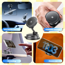 Juzely chargeur telephone voiture pour vw new beetle convertible 2002-2010, ventouse à vide rotatif à 360° et pliable support ch
