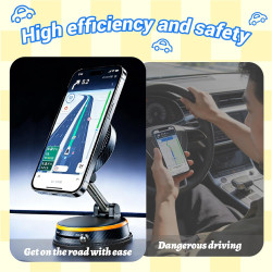 Juzely chargeur telephone voiture pour vw new beetle convertible 2002-2010, ventouse à vide rotatif à 360° et pliable support ch