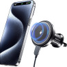 Support magnétique de voiture avec fonction de charge pour Magsafe - 15 W - Chargeur rapide pour iPhone 17 Air Pro Max Plus 16 1