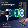 Support magnétique de voiture avec fonction de charge pour Magsafe - 15 W - Chargeur rapide pour iPhone 17 Air Pro Max Plus 16 1
