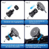 Support magnétique de voiture avec fonction de charge pour Magsafe - 15 W - Chargeur rapide pour iPhone 17 Air Pro Max Plus 16 1
