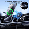 Support magnétique de voiture avec fonction de charge pour Magsafe - 15 W - Chargeur rapide pour iPhone 17 Air Pro Max Plus 16 1